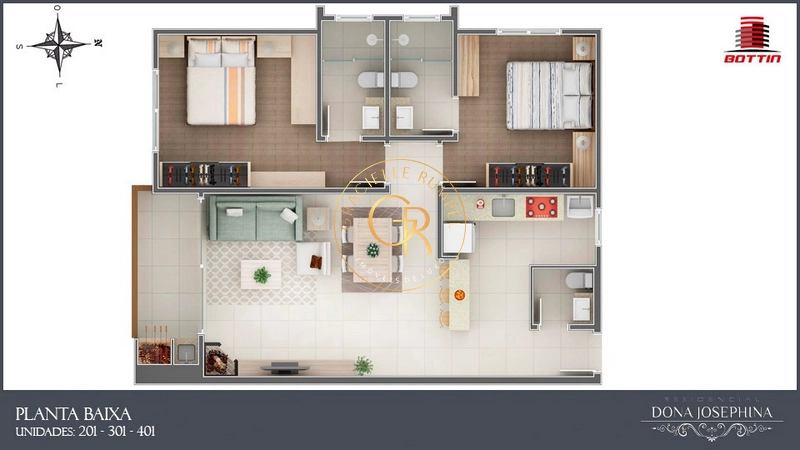 Apartamento com 2 suítes em Canela: 3ª foto da galeria de imagens do imóvel
