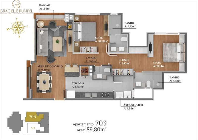 Apartamento de 2 suítes na Borges de Medeiros em Gramado!: 12ª foto da galeria de imagens do imóvel