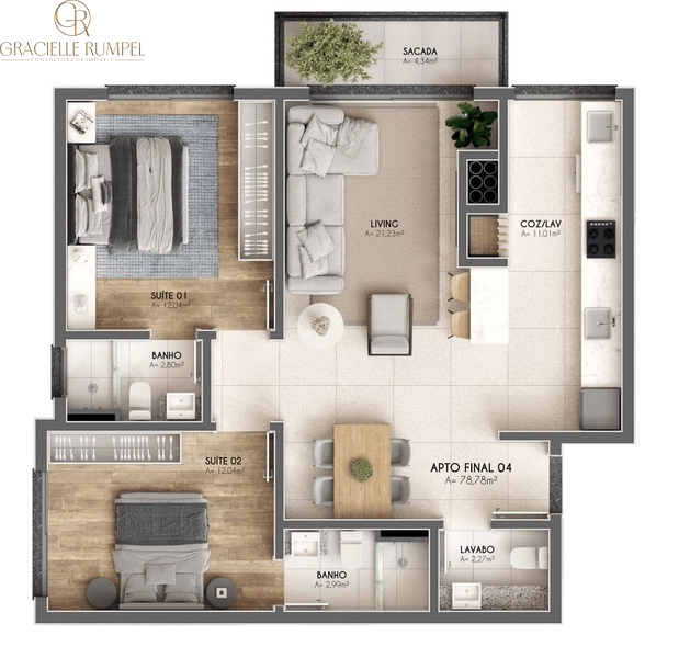 Apartamento de 2 suítes no Centro de Canela: 18ª foto da galeria de imagens do imóvel