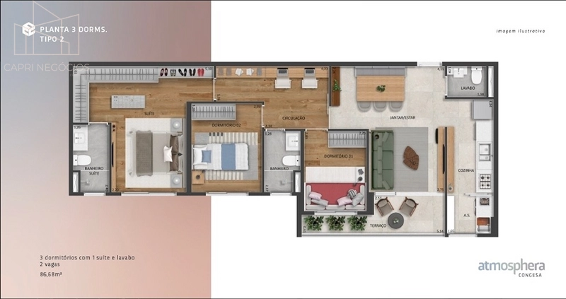 Apartamento para locação em Indaiatuba / SP no bairro Cidade Nova: 17ª foto da galeria de imagens do imóvel