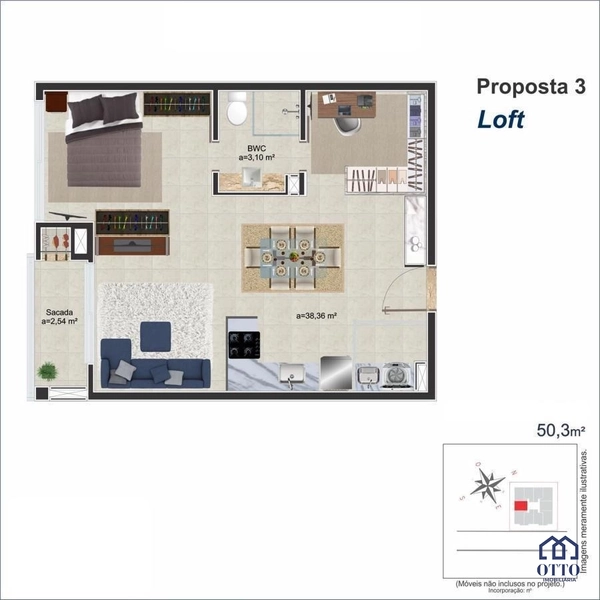 Apartamento Loft em ótima localização.: 16ª foto da galeria de imagens do imóvel