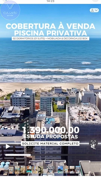 COBERTURA À VENDA COM PISCINA PRIVATIVA E VISTA PARA O MAR: 4ª foto da galeria de imagens do imóvel