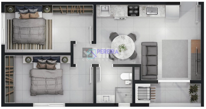 Apartamento na planta no Residencial Vivant: 14ª foto da galeria de imagens do imóvel