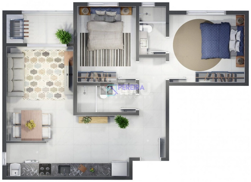 Apartamento na planta no Residencial Vivant: 7ª foto da galeria de imagens do imóvel