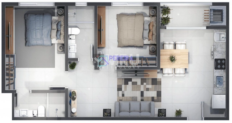 Apartamento na planta no Residencial Vivant: 9ª foto da galeria de imagens do imóvel