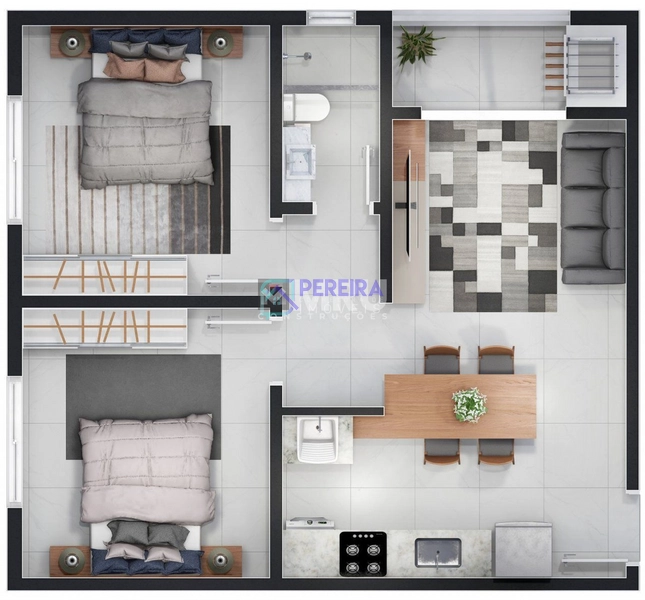 Apartamento na planta no Residencial Vivant: 15ª foto da galeria de imagens do imóvel