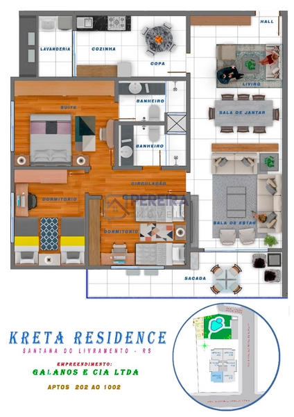 Apartamento 3 dormitórios na planta no Kreta: 32ª foto da galeria de imagens do imóvel