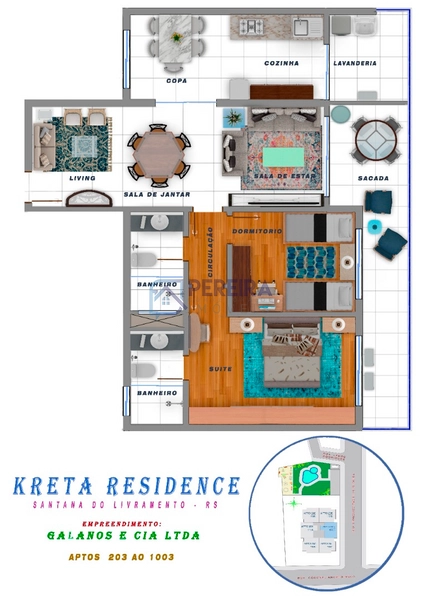 Apartamento 2 dormitórios ( 1 suíte) na planta no Kreta: 41ª foto da galeria de imagens do imóvel