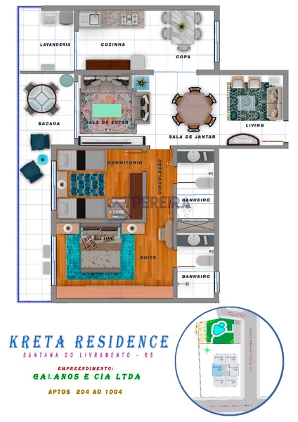 Apartamento 2 dormitórios ( 1 suíte) na planta no Kreta: 40ª foto da galeria de imagens do imóvel