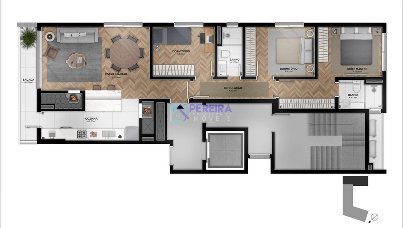 Apartamento na planta no Edifício Aires de Plaza - Parque Una: 20ª foto da galeria de imagens do imóvel