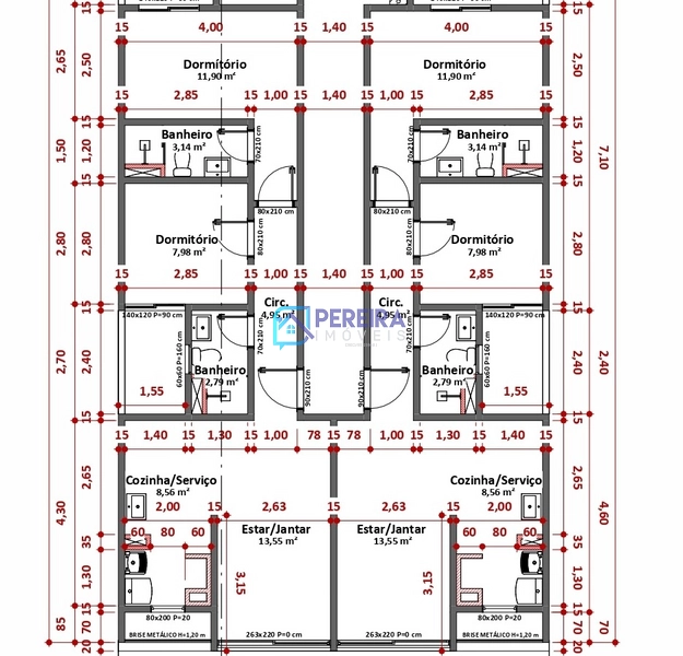 Apartamento na planta no centro.: 3ª foto da galeria de imagens do imóvel