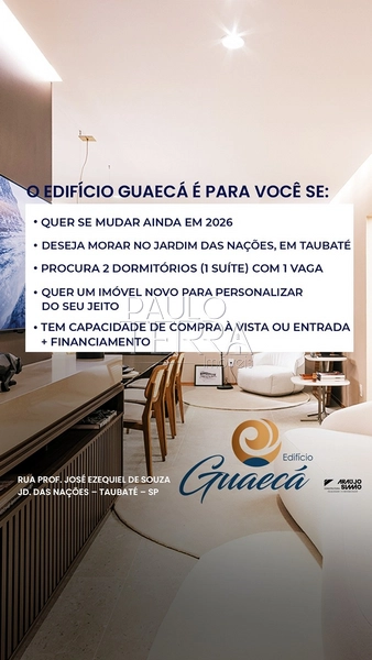 Apartamento à venda no Edifício Guaecá – 2 dormitórios e 1 vaga | Jardim das Nações – Taubaté: 3ª foto da galeria de imagens do imóvel