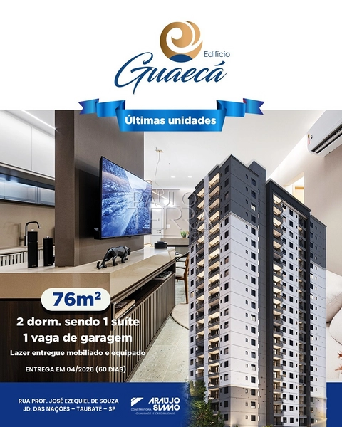 Apartamento à venda no Edifício Guaecá – 2 dormitórios e 1 vaga | Jardim das Nações – Taubaté: 5ª foto da galeria de imagens do imóvel