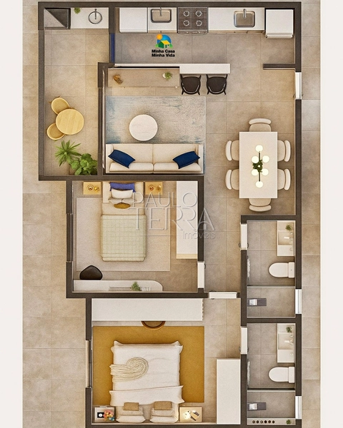 Apartamento à venda no Portal da Mantiqueira em Taubaté | 2 dormitórios (1 suíte) | Varanda gourmet | 64 m²: 31ª foto da galeria de imagens do imóvel