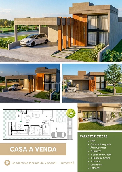 Casa térrea nova com 3 quartos (1 suíte), cozinha gourmet e quintal no Morada do Visconde em Tremembé: 5ª foto da galeria de imagens do imóvel