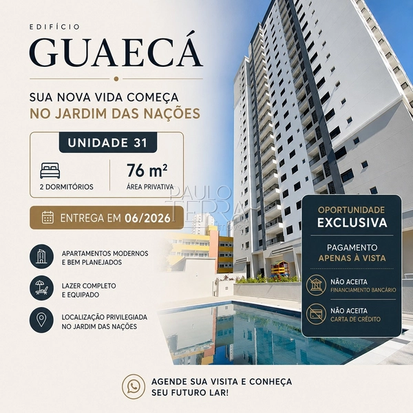 Apartamento à venda no Edifício Guaecá – 2 dormitórios e 1 vaga | Jardim das Nações – Taubaté: 2ª foto da galeria de imagens do imóvel