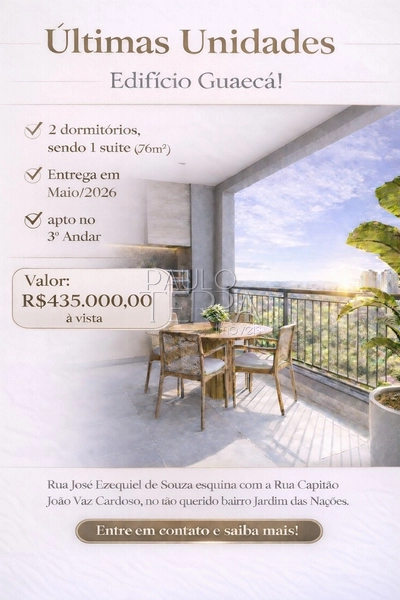 Apartamento à venda no Edifício Guaecá – 2 dormitórios e 1 vaga | Jardim das Nações – Taubaté: 1ª foto da galeria de imagens do imóvel
