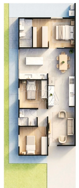Casa em condomínio fechado à venda em Taubaté | Térrea, semi mobiliada, área gourmet e suíte com closet no Recanto Tropical: 3ª foto da galeria de imagens do imóvel