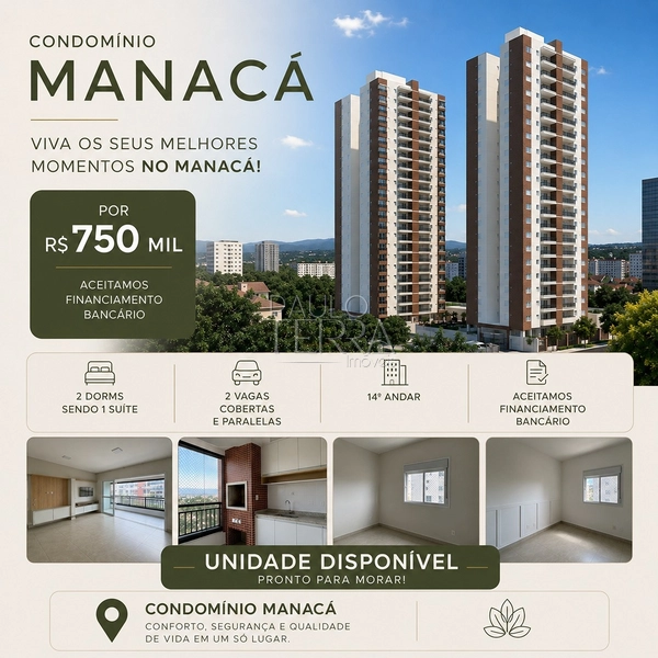 Apartamento à venda no Condomínio Manacá em Taubaté | Andar alto, 2 dormitórios (1 suíte), sacada gourmet e 2 vagas cobertas: 16ª foto da galeria de imagens do imóvel