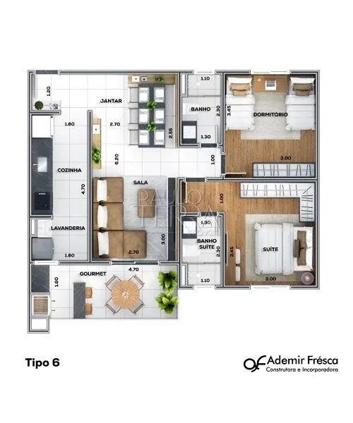 Apartamento à venda no Residencial Blue View (repasse)| Jardim das Nações – Taubaté: 4ª foto da galeria de imagens do imóvel