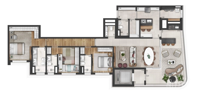 Apartamento 3 dormitórios em Alphaville: 9ª foto da galeria de imagens do imóvel