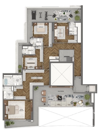Apartamento 4 dormitórios no Jardim Guedala: 13ª foto da galeria de imagens do imóvel