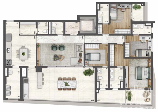 Apartamento 4 dormitórios no Brooklin: 16ª foto da galeria de imagens do imóvel