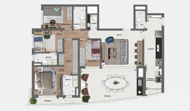 Apartamento 4 dormitórios no Brooklin: 33ª foto da galeria de imagens do imóvel