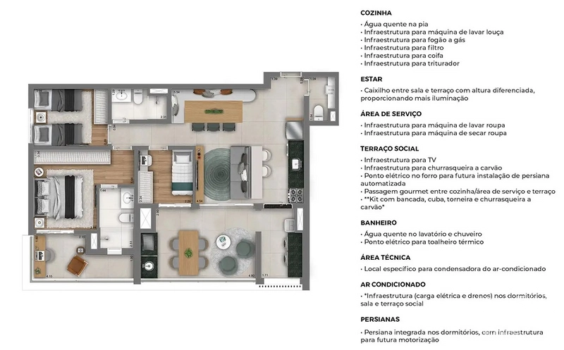 Apartamento 3 dormitórios no Brooklin: 28ª foto da galeria de imagens do imóvel