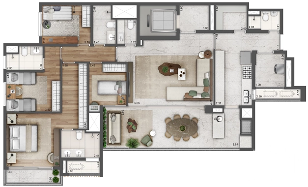 Apartamento 4 dormitórios no Alto de Pinheiros: 13ª foto da galeria de imagens do imóvel