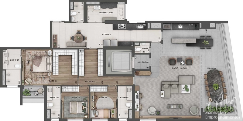 Apartamento 3 dormitórios na Chácara Santo Antônio: 46ª foto da galeria de imagens do imóvel