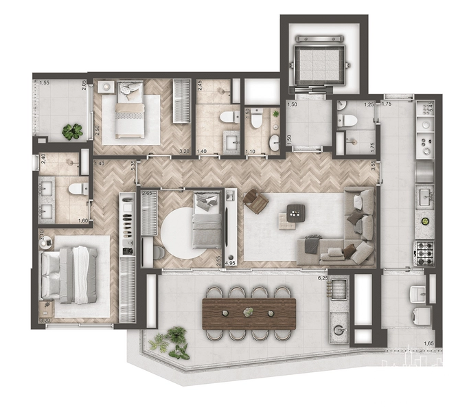 Apartamento 3 dormitórios no Brooklin: 19ª foto da galeria de imagens do imóvel
