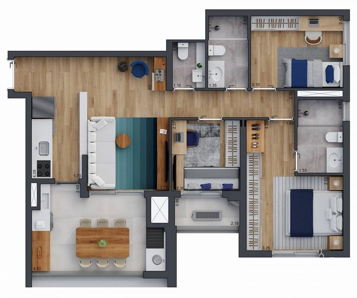 Apartamento 3 dormitórios no Brooklin: 19ª foto da galeria de imagens do imóvel