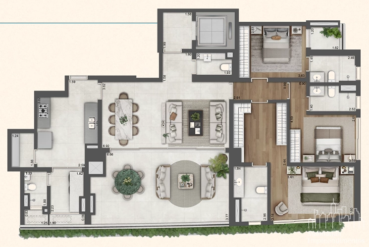Apartamento 3 dormitórios na Cidade Jardim: 9ª foto da galeria de imagens do imóvel