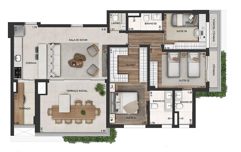 Apartamento 3 dormitórios no Brooklin: 29ª foto da galeria de imagens do imóvel