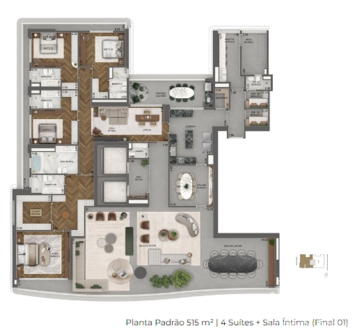Apartamento 4 dormitórios no Jardim Guedala: 17ª foto da galeria de imagens do imóvel