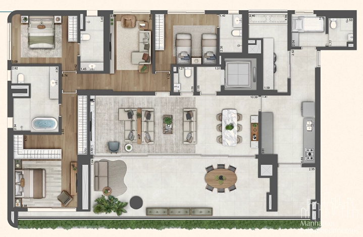 Apartamento 4 dormitórios na Cidade Jardim: 9ª foto da galeria de imagens do imóvel