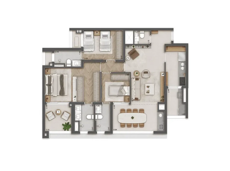 Apartamento 3 dormitórios no Jardins: 20ª foto da galeria de imagens do imóvel