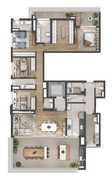 Apartamento 4 dormitórios no Brooklin: 20ª foto da galeria de imagens do imóvel