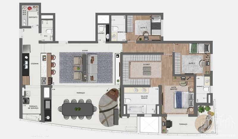 Apartamento 3 dormitórios no Brooklin: 33ª foto da galeria de imagens do imóvel