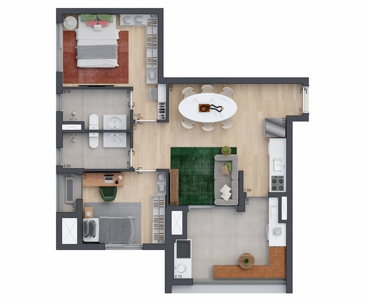 Apartamento 2 dormitórios no Brooklin: 19ª foto da galeria de imagens do imóvel