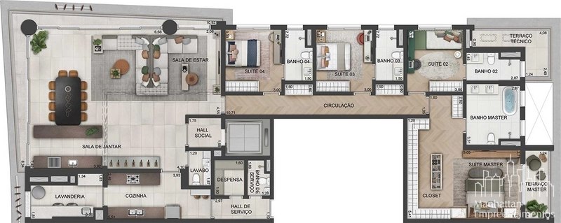 Apartamento 4 dormitórios no Jardim Brooklin: 25ª foto da galeria de imagens do imóvel