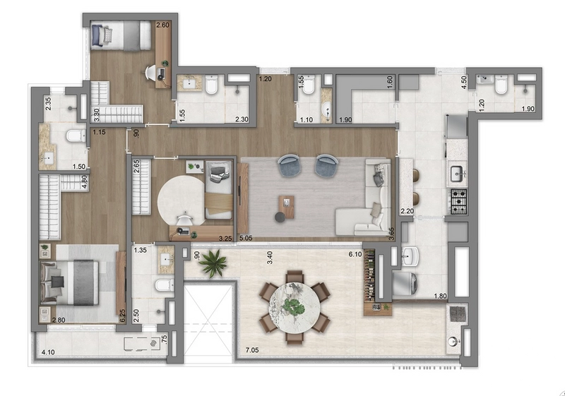 Apartamento 3 dormitórios no Brooklin: 23ª foto da galeria de imagens do imóvel