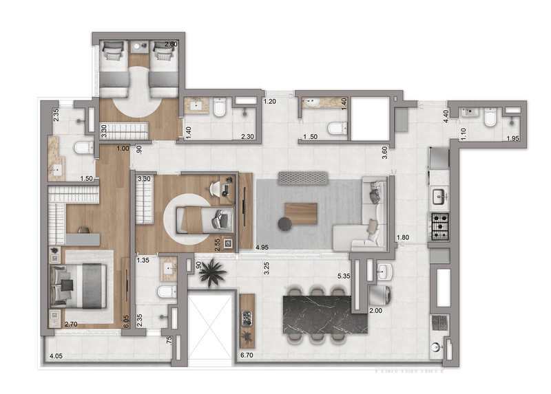 Apartamento 3 dormitórios no Brooklin: 23ª foto da galeria de imagens do imóvel