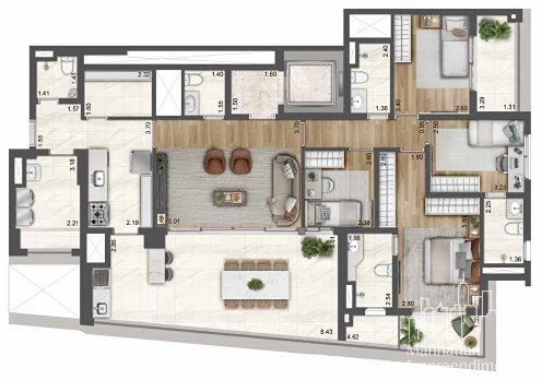 Apartamento 4 dormitórios no Brooklin : 15ª foto da galeria de imagens do imóvel