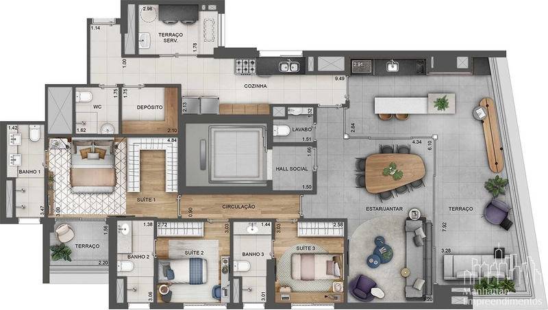 Apartamento 3dormitórios na Chácara Santo Antônio: 46ª foto da galeria de imagens do imóvel