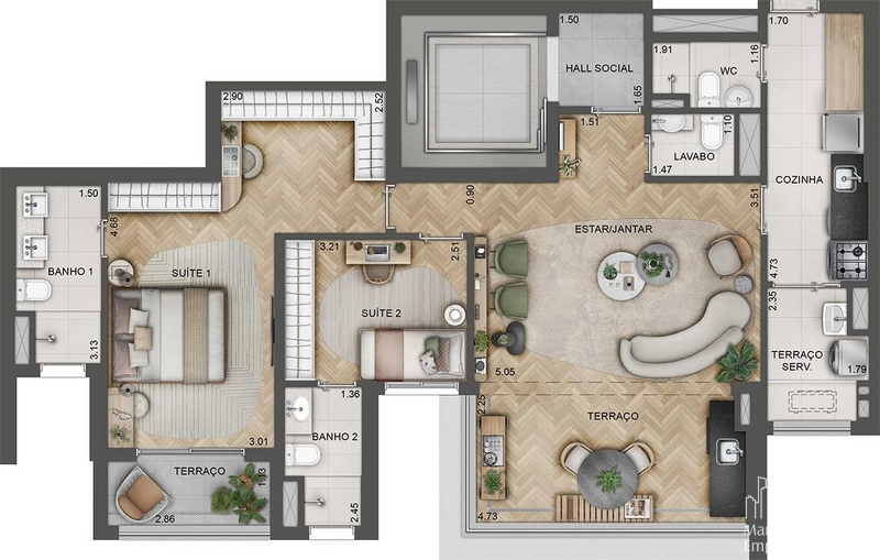 Apartamento 2 dormitórios na Chácara Santo Antonio: 47ª foto da galeria de imagens do imóvel