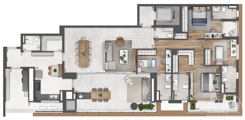 Apartamento 4 dormitórios no Brooklin: 9ª foto da galeria de imagens do imóvel