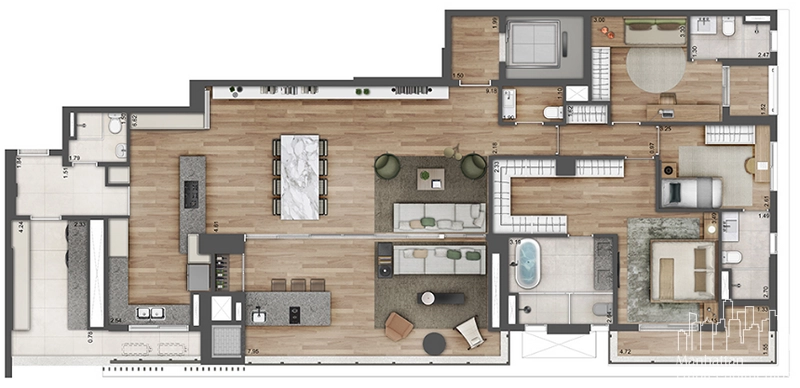 Apartamento 4 dormitórios no Brooklin: 8ª foto da galeria de imagens do imóvel
