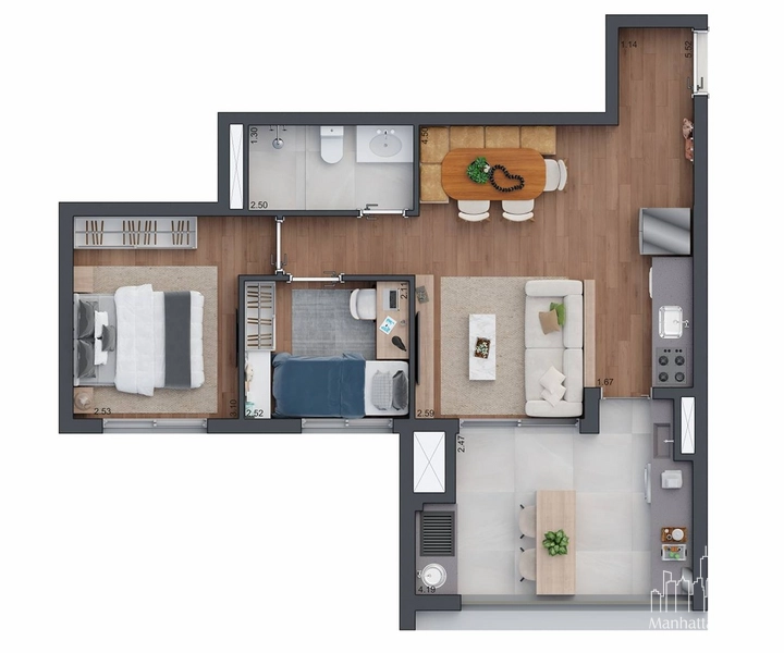 Apartamento 2 dormitórios no Brooklin: 18ª foto da galeria de imagens do imóvel